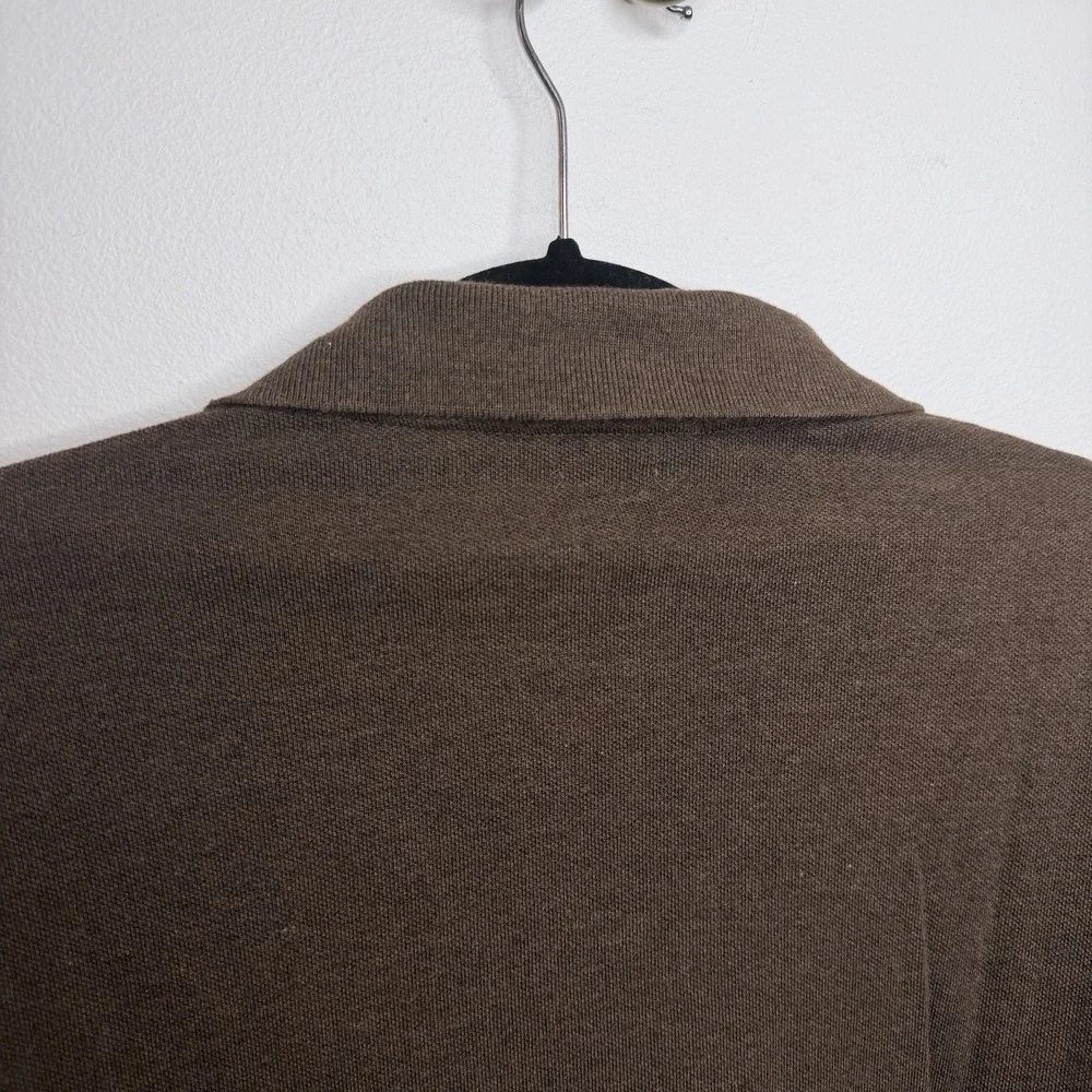 Polo Ralph Lauren Mens L Brown Classic Fit Cotton Polo Shirt White Pony Logo